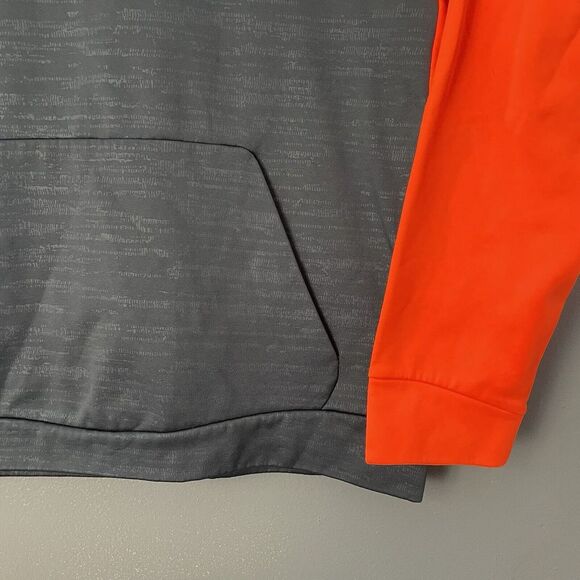 Nike Pro Training ThermaFit Hoodie Men XL High Neck Neon Orange Running Pullover - Picture 3 of 11